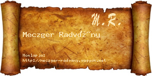 Meczger Radvány névjegykártya